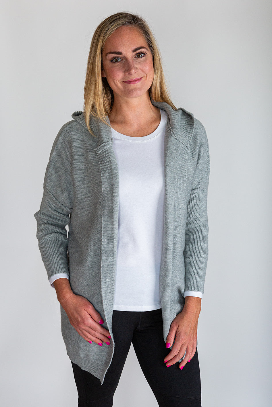 Grey hooded shop cardigan womens