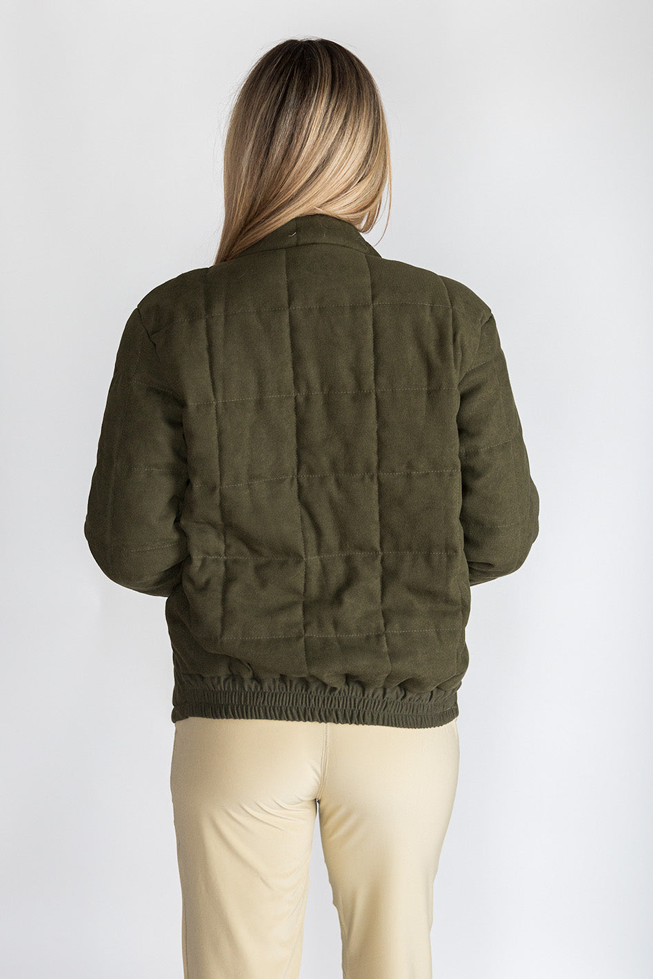 Twill Quilted Bomber Jacket