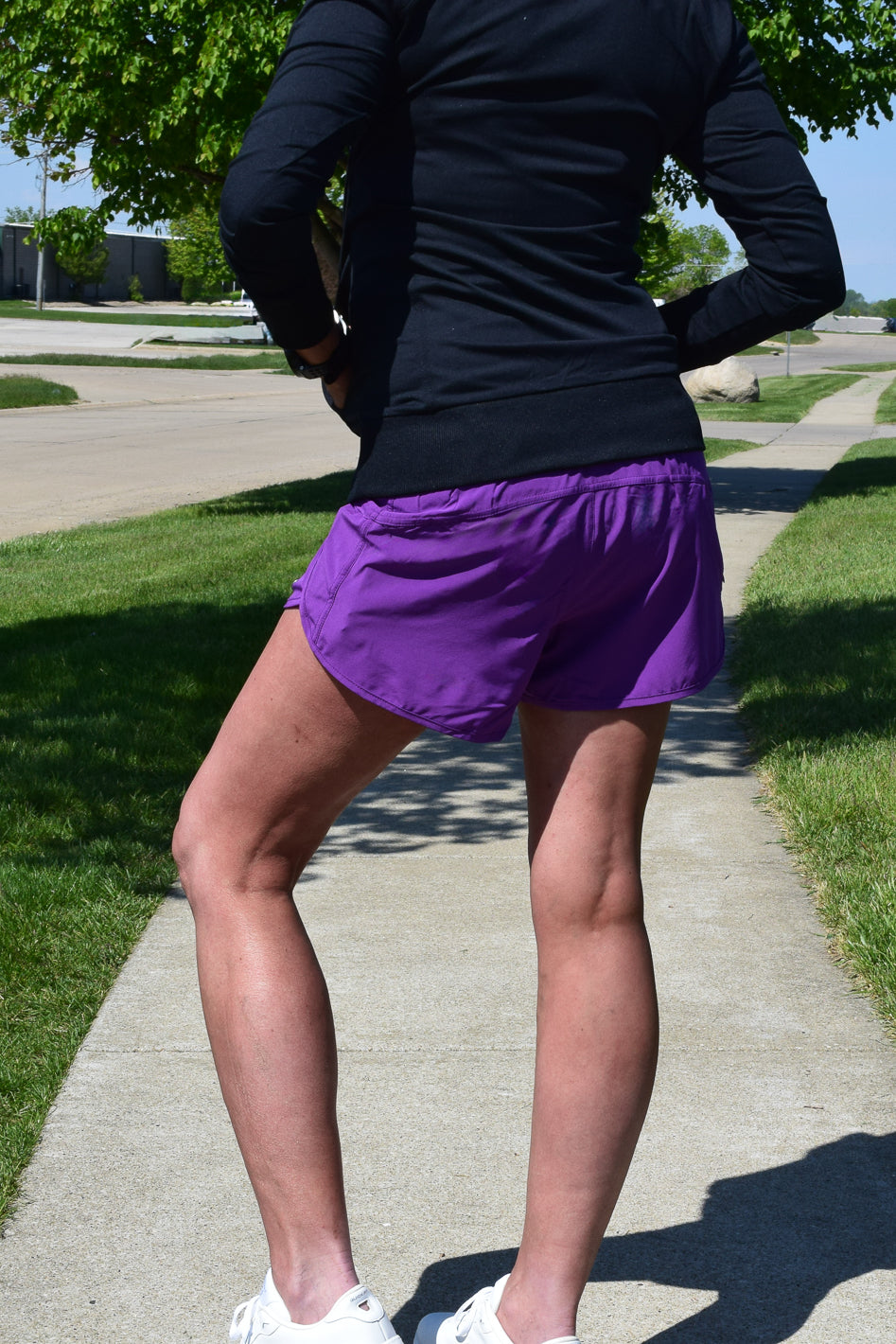 running shorts with liner#color_plum