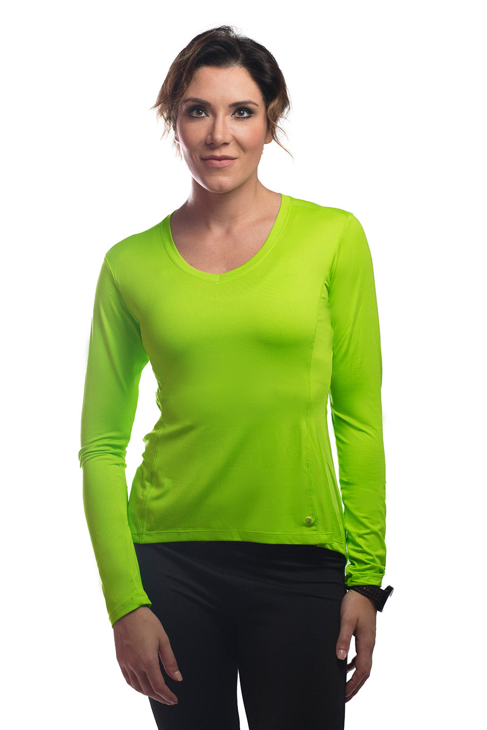 Neon green long hot sale sleeve shirt womens